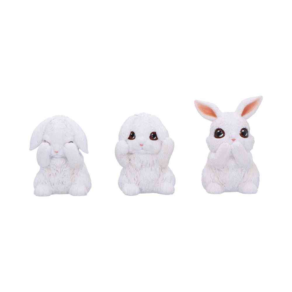Nemesis Now - Three Wise Bunnies 9cm Beeldjes/figuren - Wit